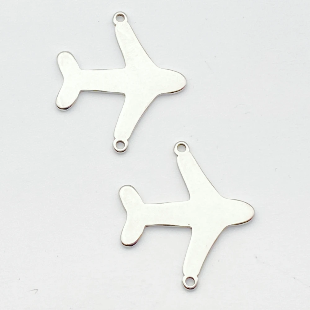 

22*20mm Small Simulate Airplane Charm 10Pcs Fly Safe Jewelry Necklace Connector Handmade Diy Accessories