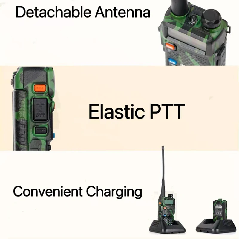 Baofeng UV-5R Camouflage Dual Band Two-Way Radio UV Dual-Segment Handheld Radio Walkie Talkie Long Range Comunicador Walkman