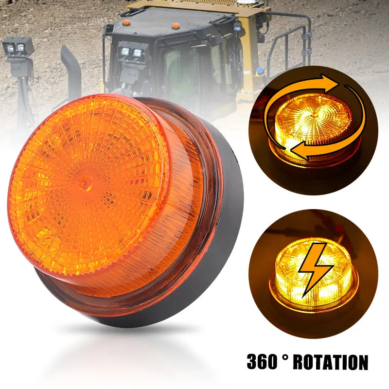 Mini luz LED giratoria amarilla, luz estroboscópica intermitente, luz
