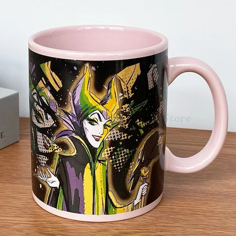 Disney Anime Sleeping Beauty Villain Maleficent Action Figure Toys Cartoon Maleficent Printed Ceramic Mug Cup Gift For Children