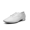 Diplip Men Latin Dance Shoes Modern Tango Salsa Leather Ballroom Shoes Square Heels Children Man Sneaker Jazz Back White Color 4