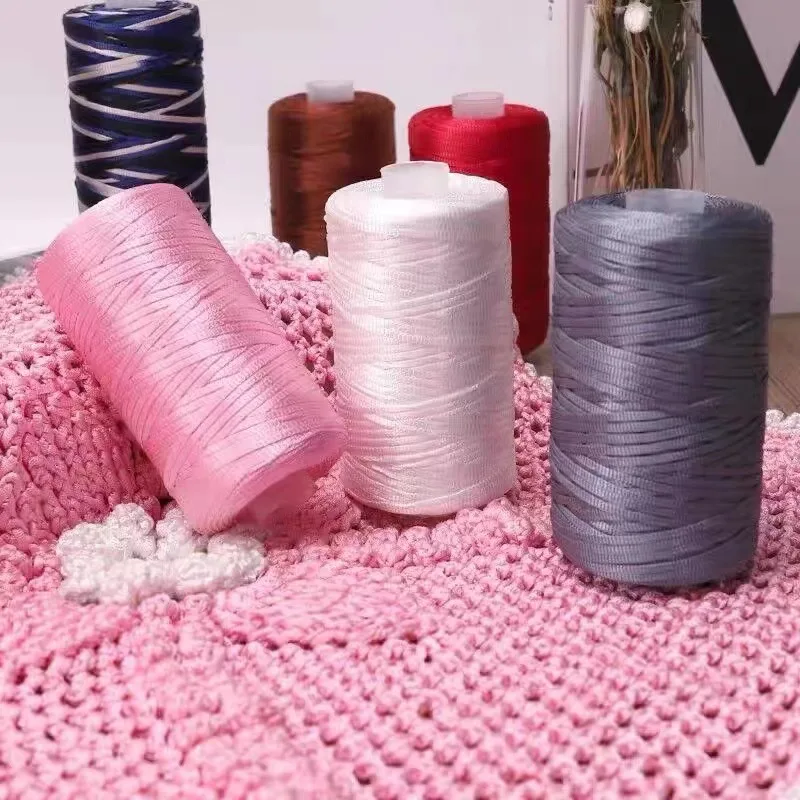 100g/Roll 3mm Width Flat Summer Ice Mercerized Twine Yarns For Knitting And Crochet Seat Cushion Sun Hat Etc. BDX 4