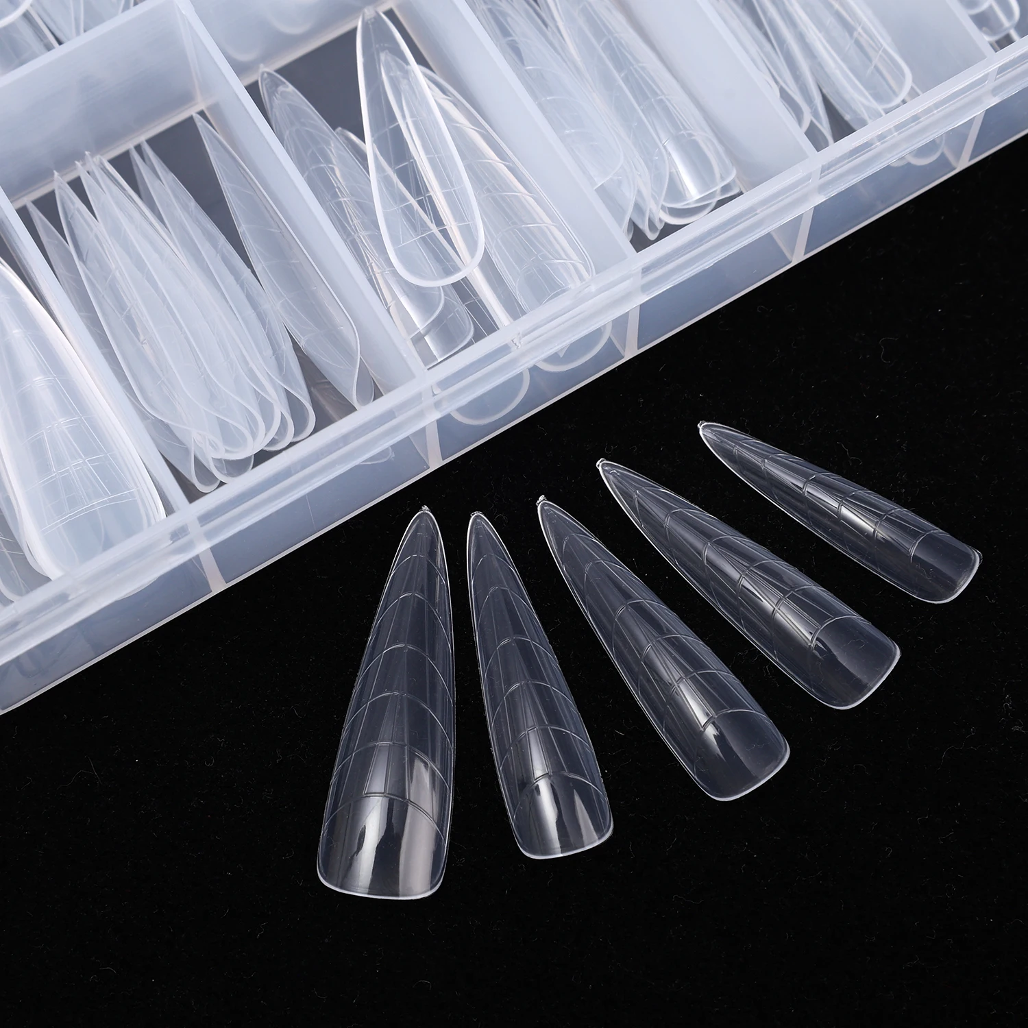 DIY Acrylic Nail Art Tips Transparent Plastic Full Cover