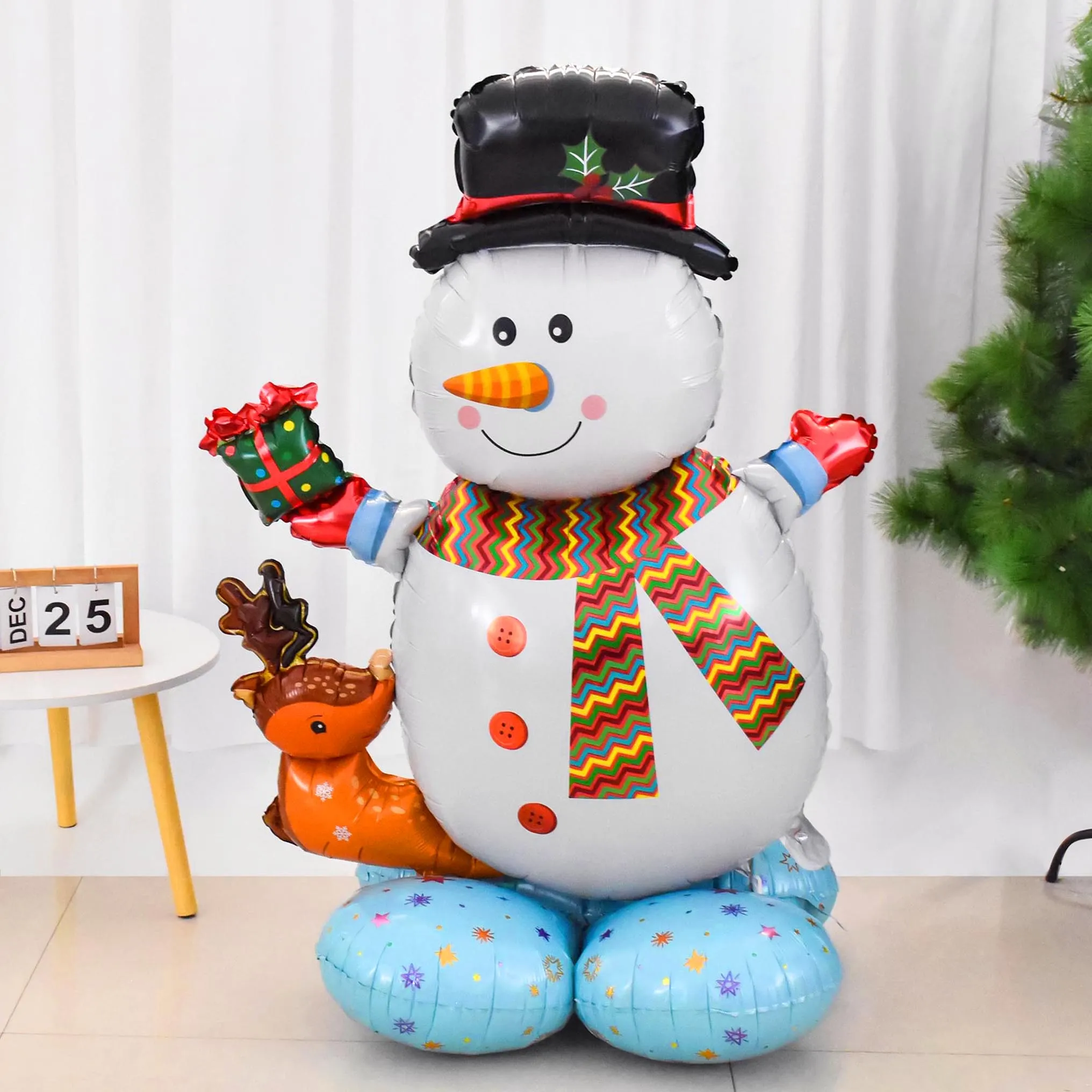 Christmas Standing Snowman Santa Claus Balloon Xmas Nutcracker Soldier Ball 2024 New Year Party Christmas Home Decoration 2023