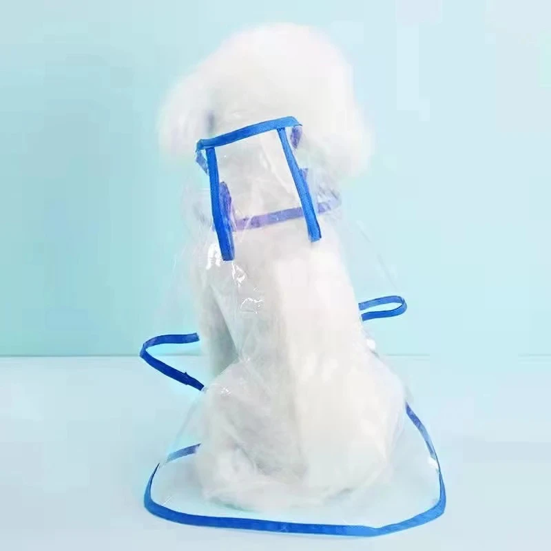 thumbnail image 1 of Chubasquero transparente para perros y cachorros, chaqueta impermeable con capucha para mascotas, ropa de PVC suave para perros pequeños, poncho de lluvia para cachorros, 1 of 5