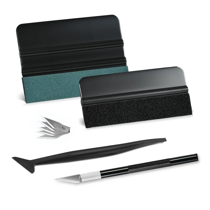 9 Stücke Autofenster Tönung Folien Film Installation Kit Vinyl Wrap Werkzeuge mit Filz Rakel Mikro Rakel Handwerk Messer und Klingen – Detail 1