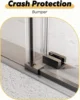 Frameless 56-60" W x 74" H Single Sliding Shower Door, Matte Black, 5/16" SGCC Tempered Glass, Soft-Close, Adjustable Width 3