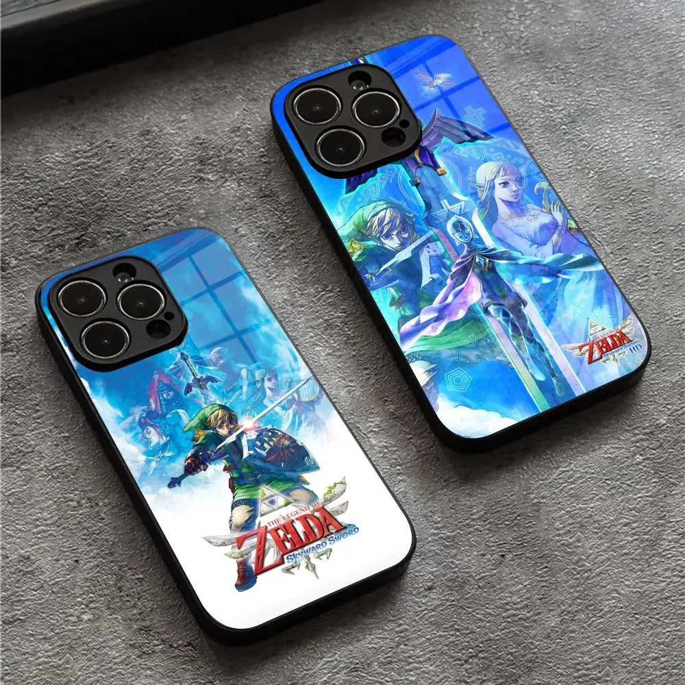 Gioco L-Legends Of The Zelda Custodia Per Telefono Per Iphone 15 14 12 11 13 Pro Max Mini X 8 Xr Xs 7 Puls Glass