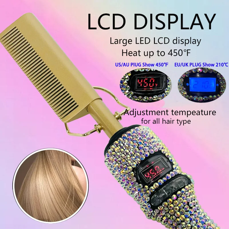 Hot Comb Straight Curling Electric Comb for American African Hair pente quente peigne chauffant lisseur cheveux Styling Tools 2