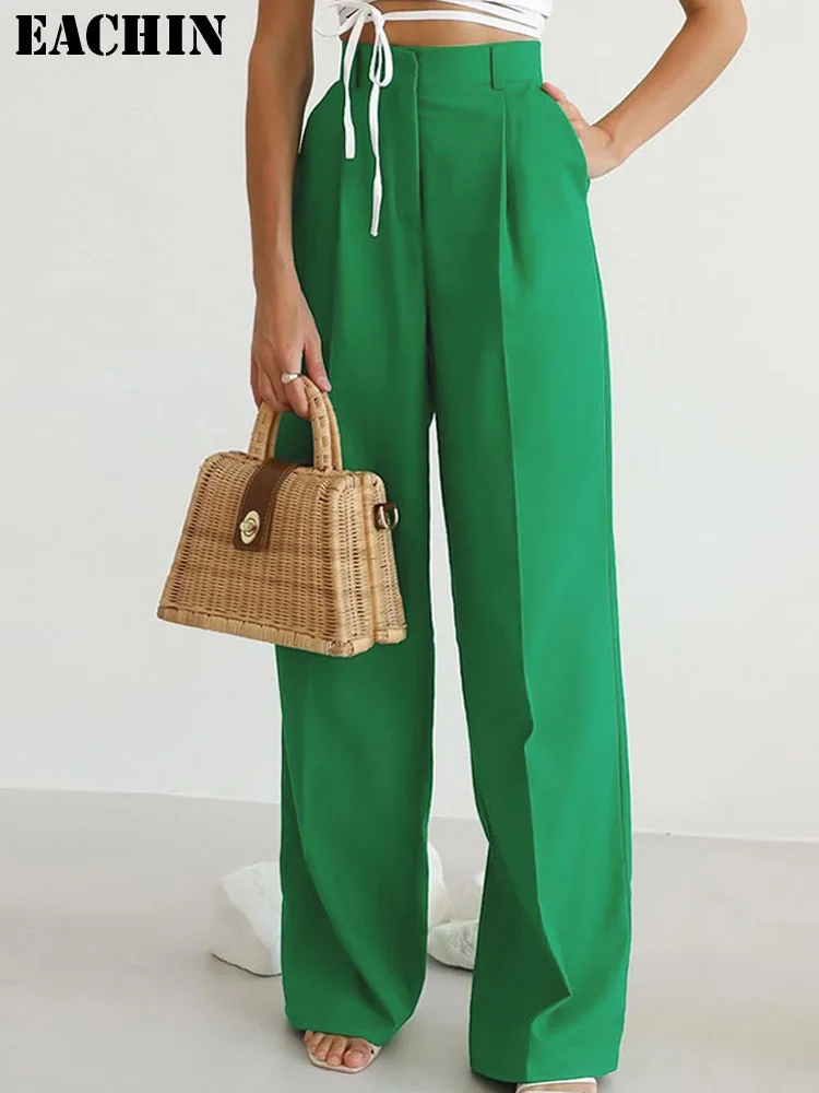 

2023 Women Fashion Loose Wide Leg Pants Spring Autumn Female High Waist Long Pants Casual Suits Pants Ladies Straight Trousers