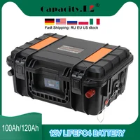 Batterie Lifepo4 12V100Ah 120Ah, batteries rechargeables 4S1P avec BMS, pour l'extérieur, pour camping-car, bateau, pêche, recharge solaire 1