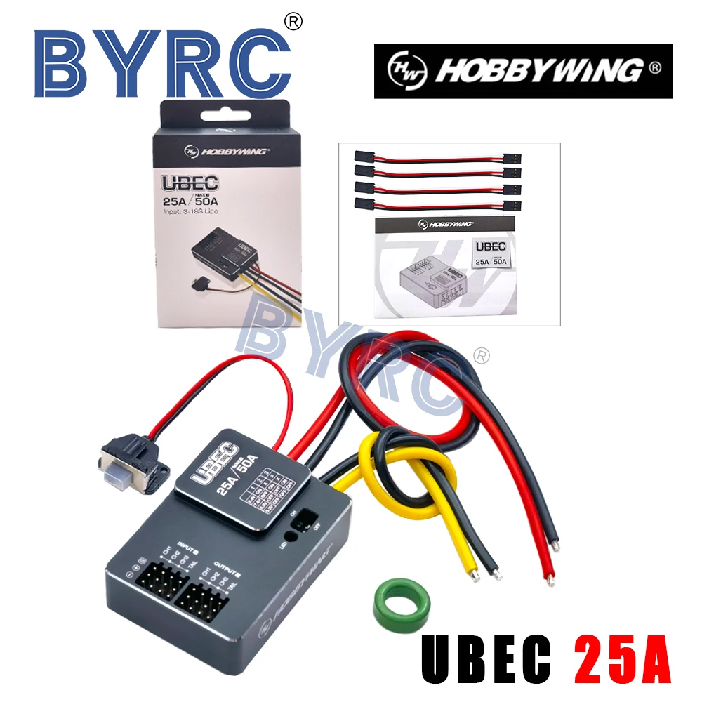 

Оригинальный Hobbywing UBEC 25A HV 3-18S модуль 25A внешнее переключение для DIY FPV mini Racing Quadcopter Drone