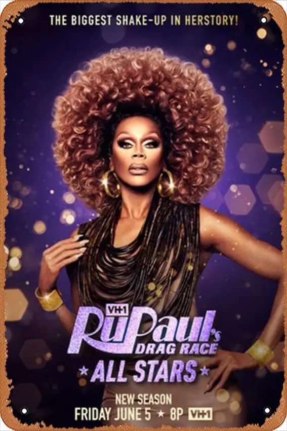 

Постер RuPaul's All Stars Drag Race, металлический жестяной плакат, плакат знаменитостей, Постер-кино и телевидение, ретро подарок, караоке