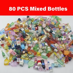 Miniature Resin Food and Drink Toy Set for Pretend Play and DIY Crafts (Random 80 Bottles)