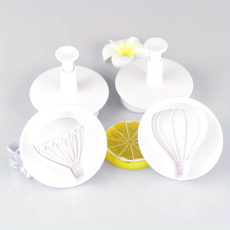 4pcs, Hot Air Balloon Spring Mold Simulation Biscuit Mold Set DIY Baking Utensils, Cookie Stamp Set,  Kitchen Accessories