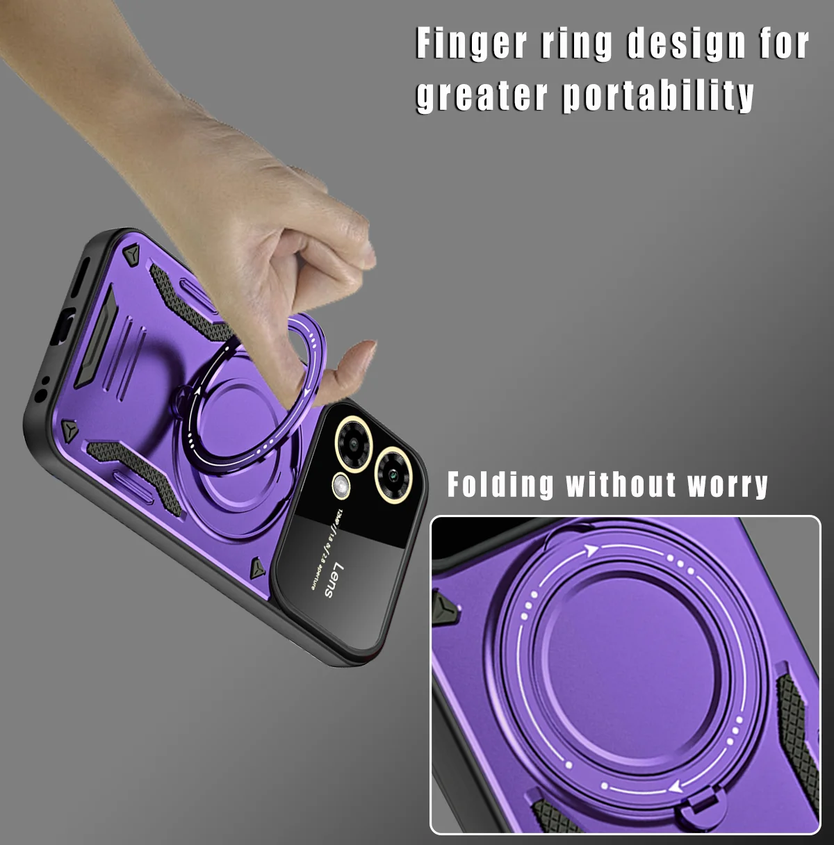 Magnetic Stand Military Grade Armor Case with MagSafe Compatibility