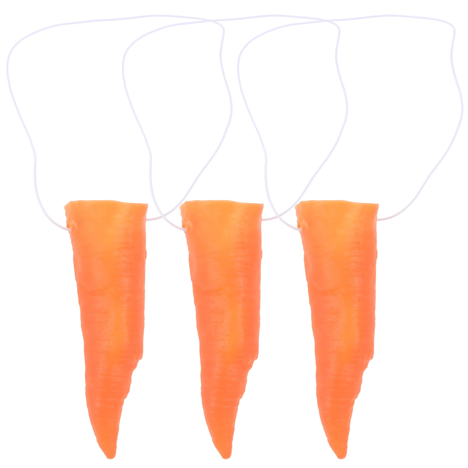 3 Pcs Carrot Nose Portable Snowman Carnival Supply Christmas Props Decoration DIY Accessories Decorations Hat Fake Carrots