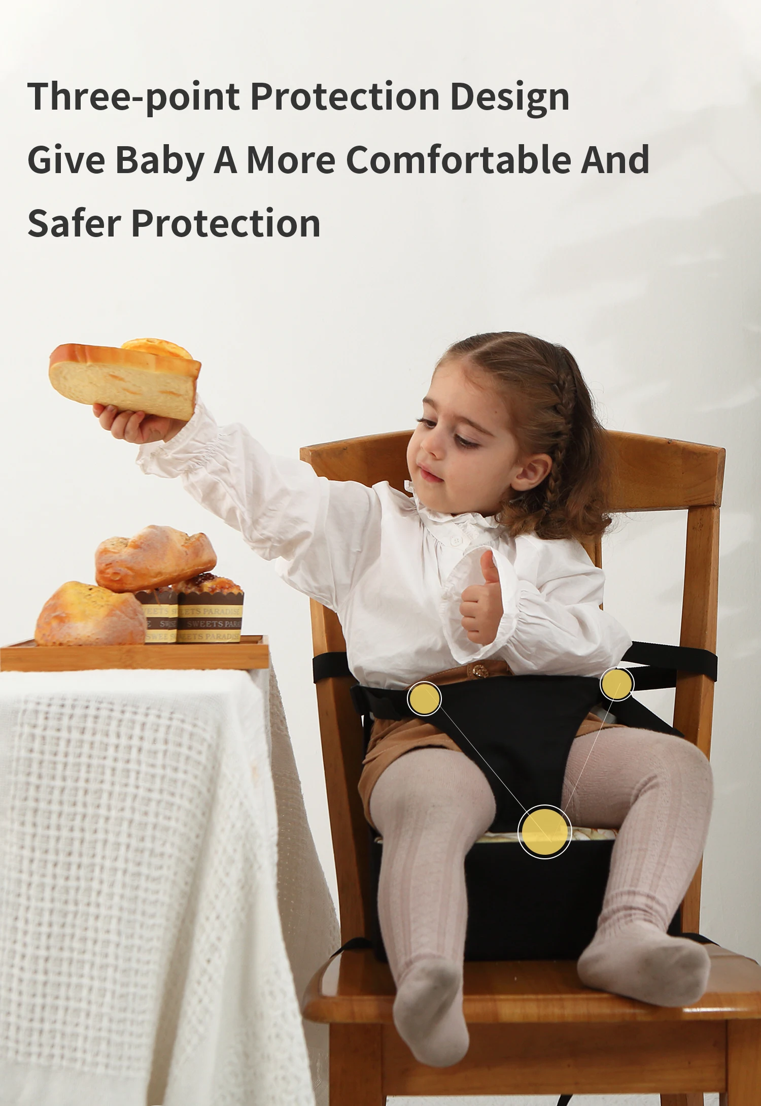 Description Picture 5 of itemINSULAR Chair Saddle Waterproof Child Anti-slip Cushion Kids Foldable Seat High Pad Comfortable Toddler Booster Seat Portable