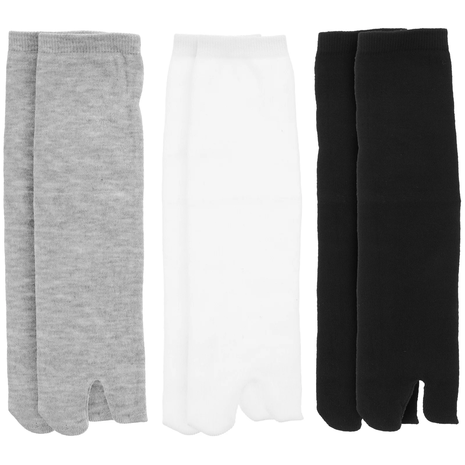 

3 Pairs Socks for Men Footwear Athletic Cotton Toe Sandals Black Polyester Elastic Tabi Five Man