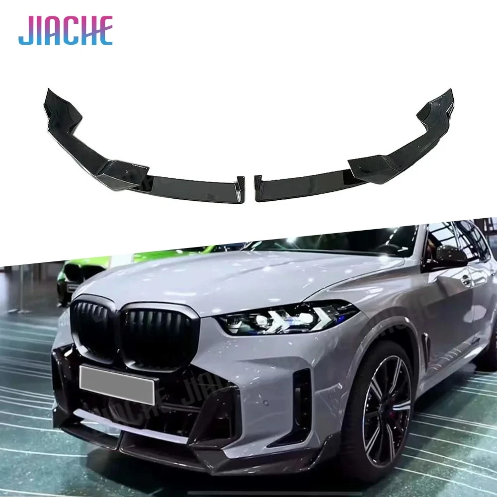 

ABS Front Bumper Lip Spoiler for BMW X5 G05 LCI M Sport 2023 + Head Bumper Lip Chin Guard Car Styling Gloss Black Carbon Look