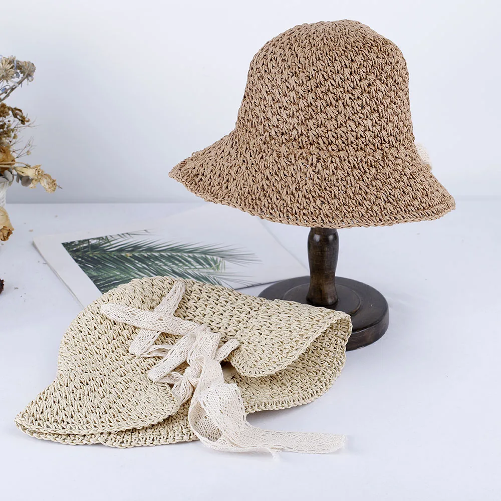 

Women's summer hat beach Cotton hemp Women's hat Beach outing uv protection solar hat sunshade hat Straw hat sun visor Hat girl