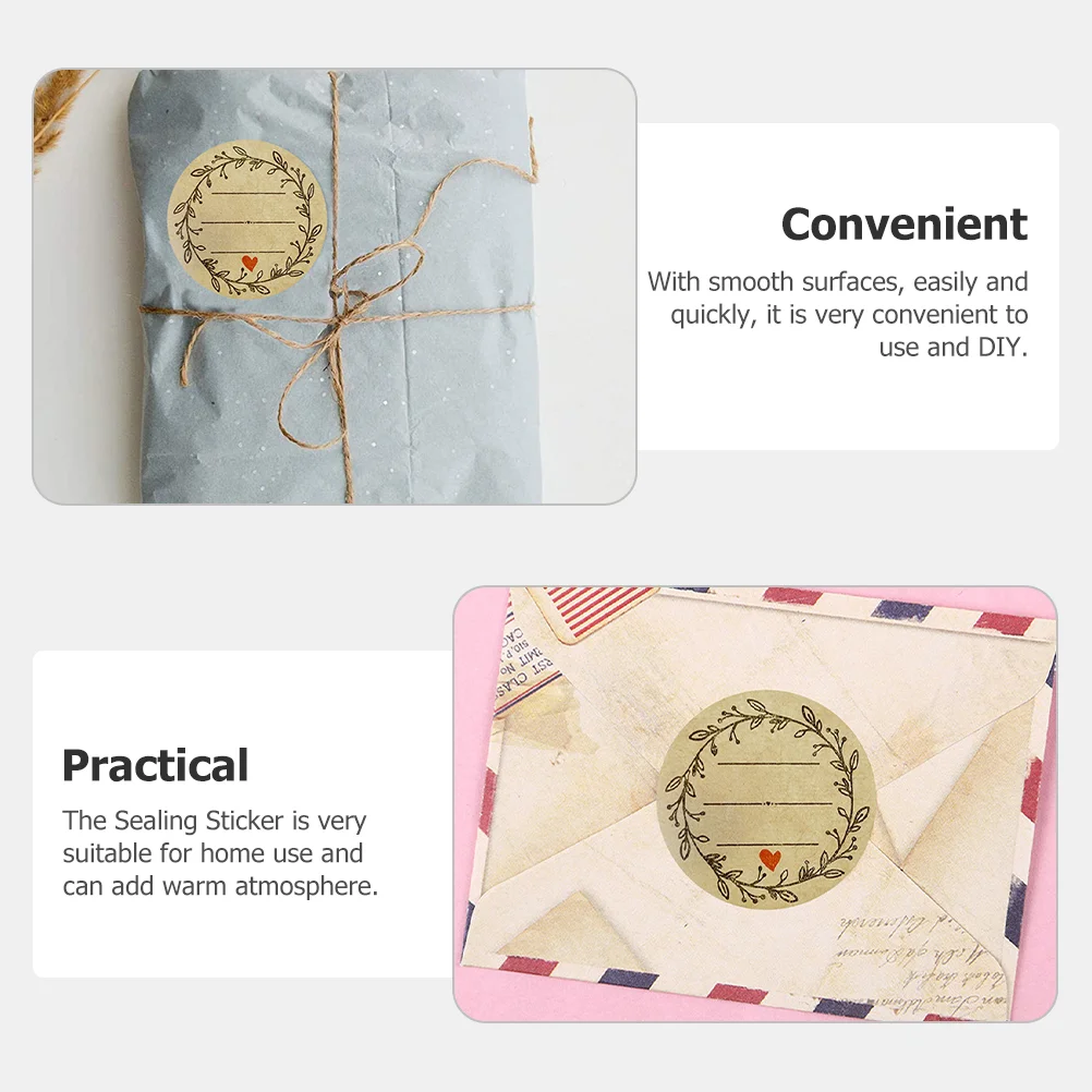 자체 접착식 선물 태그, 올리브 가지 패턴 스티커, 포장 라벨 스티커, 500 개