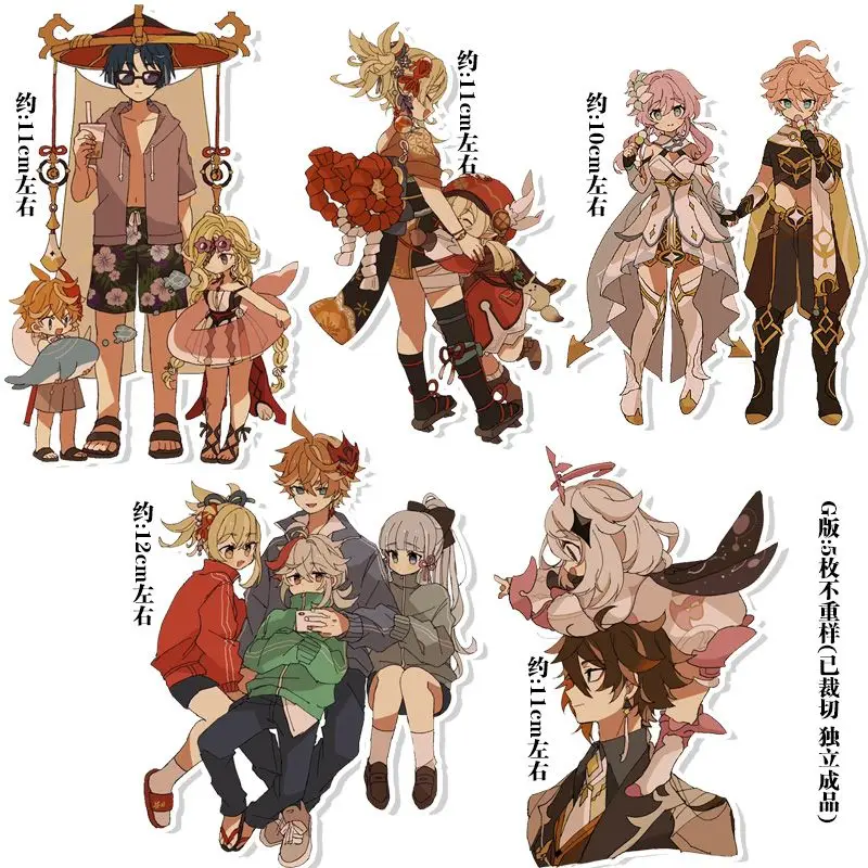 

Аниме игра удар Kazuha Yoimiya наклейки с несколькими людьми граффити для ноутбука багажа скейтборда фотоальбом игрушка