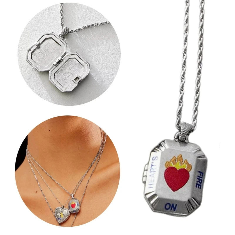 

Memory Necklace Photo Locket Necklace Photo Album Pendant Necklaces Alloy Material Neck Jewelry Perfect GIft for Woman