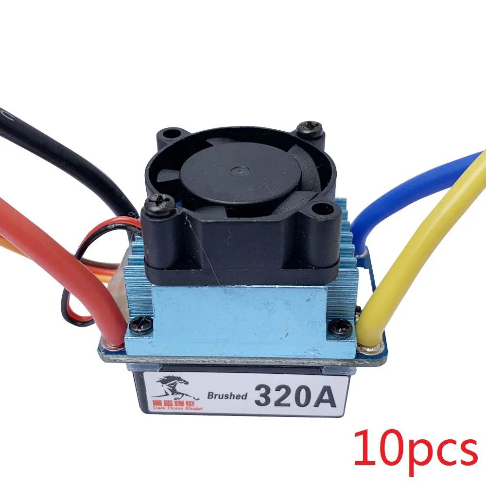 

10pcs RC Boat 320A ESC 380/540/775 Brushed Motor Speed Controller Dual Mode Regulator Band Brake for 1:10 Car Bait Boat