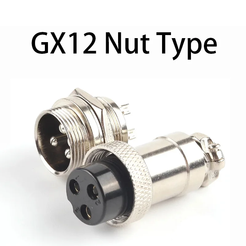 1setGX12NutType2/3/4/5/6/7PinMale+Female12mmCircularAviationConnectorScrewPlugPanelMountSocket&Plug-AliExpress