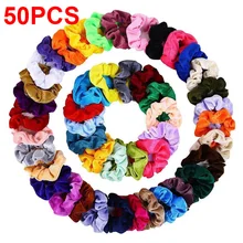 

50/20/16/12/10/6/3/1 PCS Fashion Velvet/Silk Scrunchie Elastic Hair Rubber Bands Hair Ropes Ties Gum for Women Hair Accessories