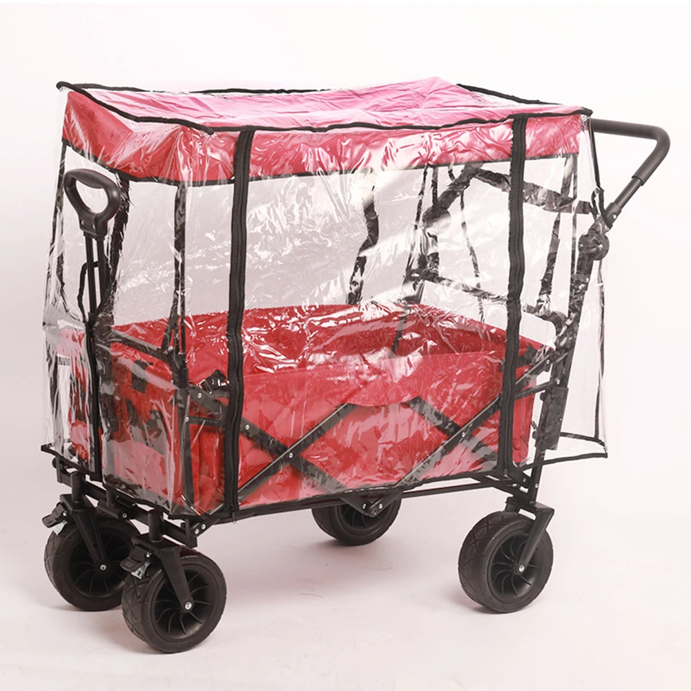 High Quality Rain Cover Waterproof Cover Camping Stroller Folding Trolley Cart Garden Picnic With Double Zips Camping Storage 3