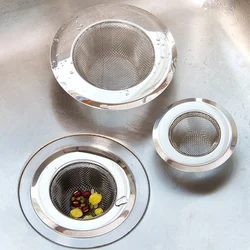 3pcs Sink Strainer Stainless Steel Bathtub Hair Catcher Stopper Shower Drain Hole Filter Trap Sink Filter Mesh Kitchen Tool