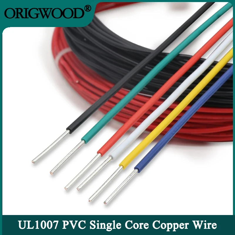 5/10/20M Ul1007 Filo Di Rame Unipolare 26 24 22 20 18 16 14 Awg Isolamento In Pvc Linea Di Placcatura Stagnata Solida Linea Di Cavi Elettrici