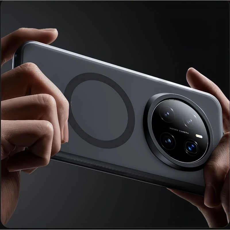 Magnetic Shockproof Matte Case with Transparent Back and Built-in MagSafe Compatibility