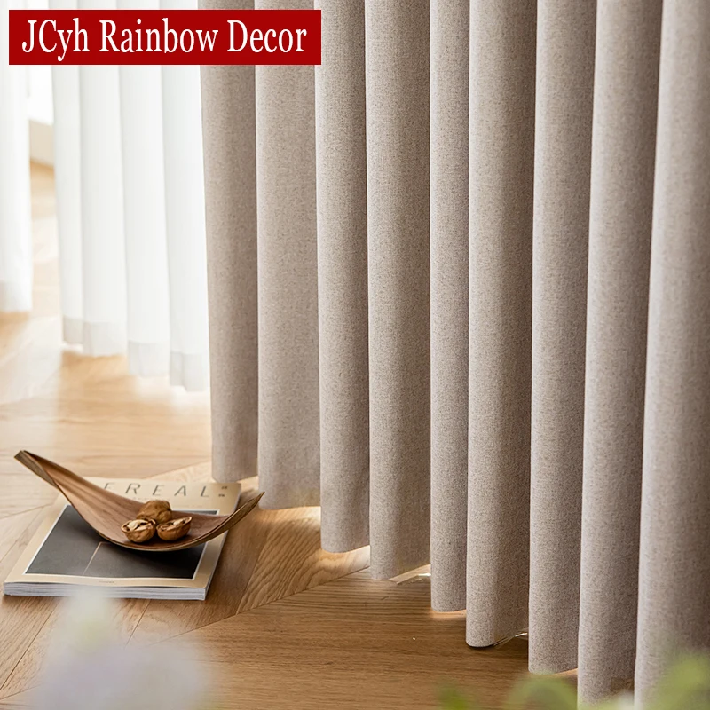 Modern Hall Beige Blackout curtains for Living Room Bedroom Opaque Curtain Windows Full Shad Japanese Thermal Blinds Drapes - Image 3