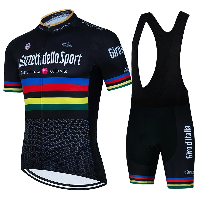 Tour Of Italy Men's Cycling Jersey Sets Bicycle Short Sleeve Cycling Clothing Bike Maillot Breathable Cycling Jersey Bib Shorts