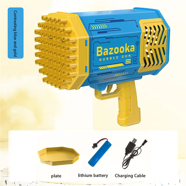 New 69-Hole Bazooka Bubble Machine Toy Electric Soap Water Bubble Machine Summer Outdoor Party Charging Toys For Kids Gifts 5