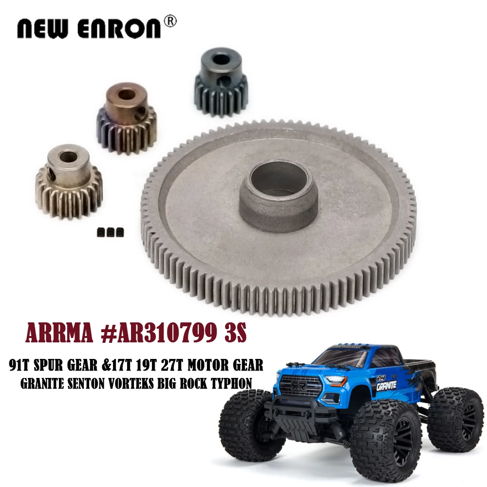 4pc Ar310799 Steel 91t Spur Gear 17t 19t 27t Pinion Motor Gear For Rc