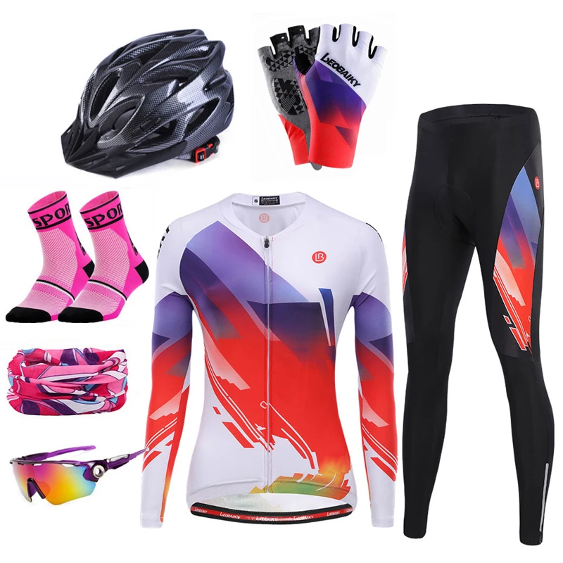 de ropa de ciclismo para mujer, transpirable de manga larga bicicleta de montaña, Color blanco|Conjuntos ciclismo| - AliExpress