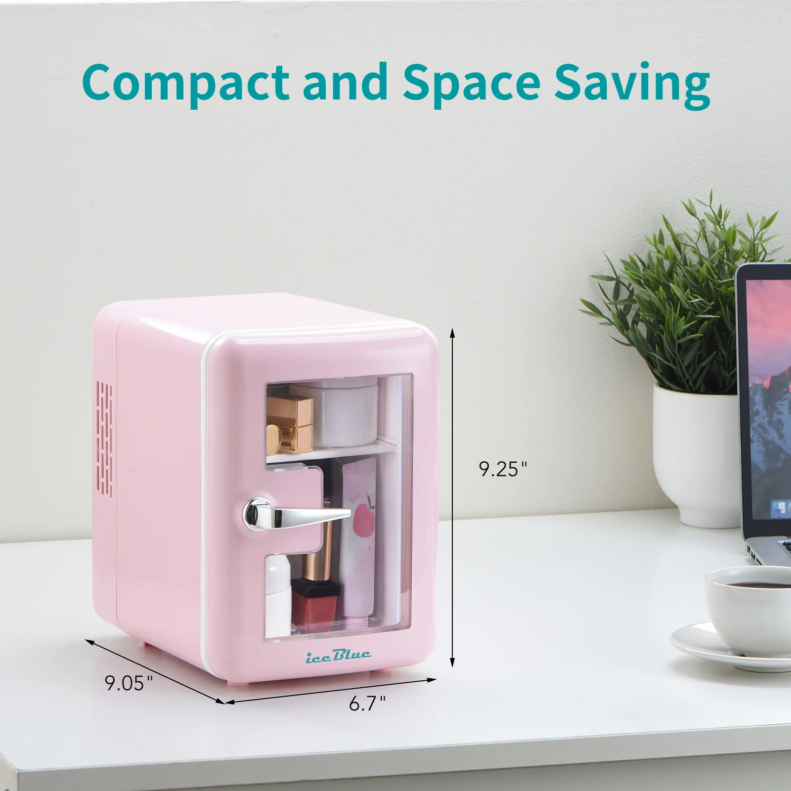 iceBlue 4L/6Can Multifunctional Low Noise Mini Refrigerator Warmer Cooler Makeup Skincare Portable Fridge with Visible Window 5 iceBlue 4L/6Can Multifunctional Low Noise Mini Refrigerator Warmer Cooler Makeup Skincare Portable Fridge with Visible Window 5