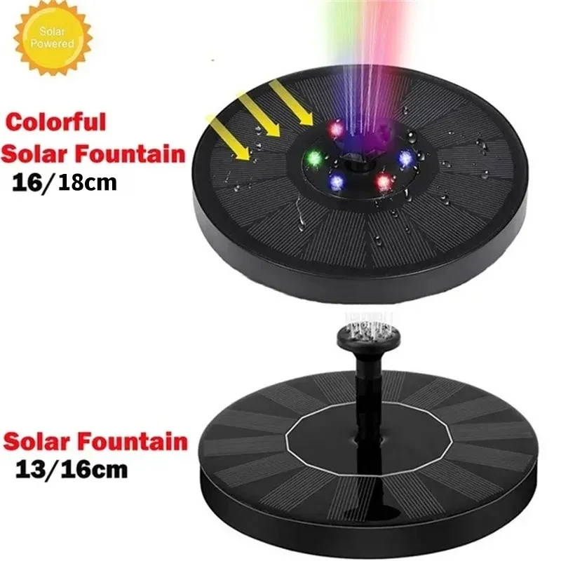 Solar Fountain Solar Fountain Pump Water Fountain Solar Water Pump Garden Pond Fountain Bird Bath Bird Bath Supplies Waterproof Energy-saving Plants Watering Colorful Outdoor Garden Pool Decoration