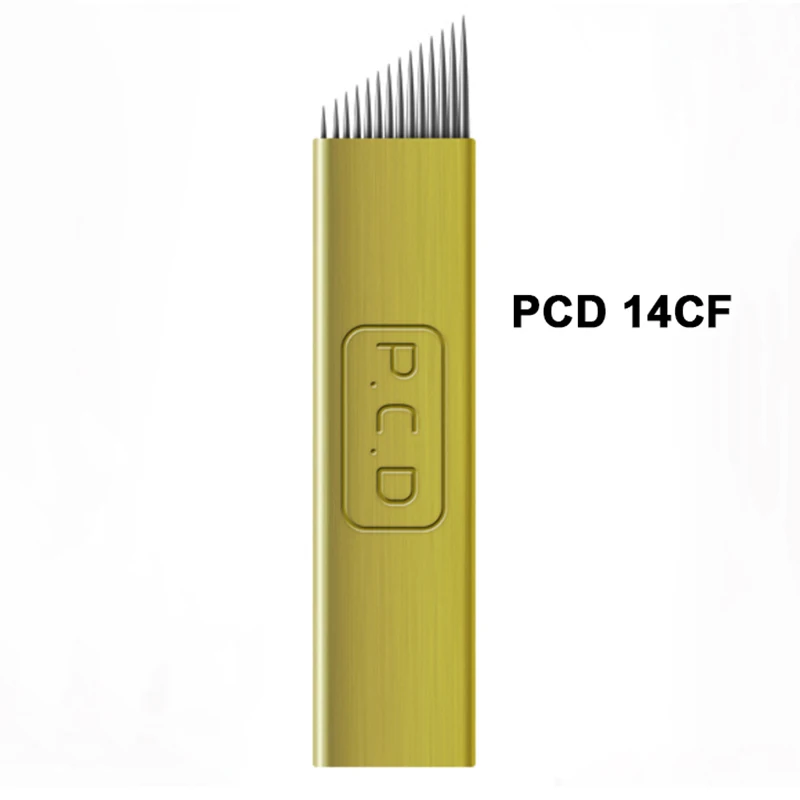 

50pcs PCD 14pin Microblading Needles Professional Permanent Makeup Tattoo Blade 0.25MM Sterilized Needle For 3d Manual Pen