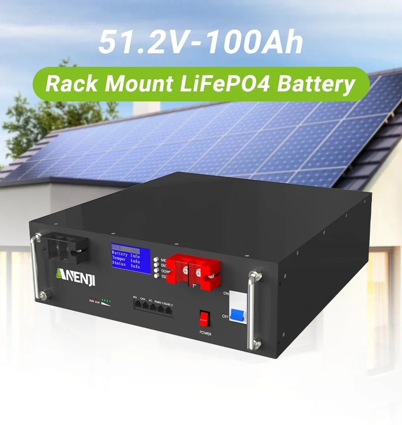 ANENJI LiFePO4 48V 100Ah Akkupack 51,2V 5kWh 100A BMS RS485 6000+ Zyklen A+Qualität Batteriezellen CAN-Akkupack, Heimenergiespeicher – Detail 2