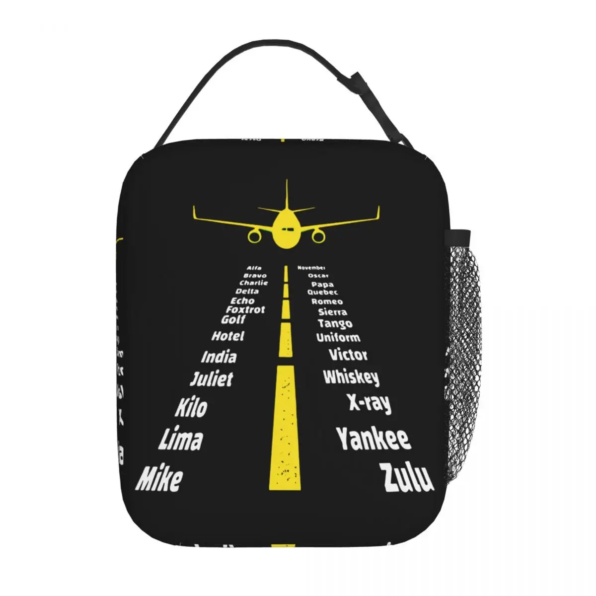 

Phonetic Alphabet Airplane Insulated Lunch Bag Thermal Meal Container Pilot Gift Leakproof Lunch Box Tote for Men Women Work