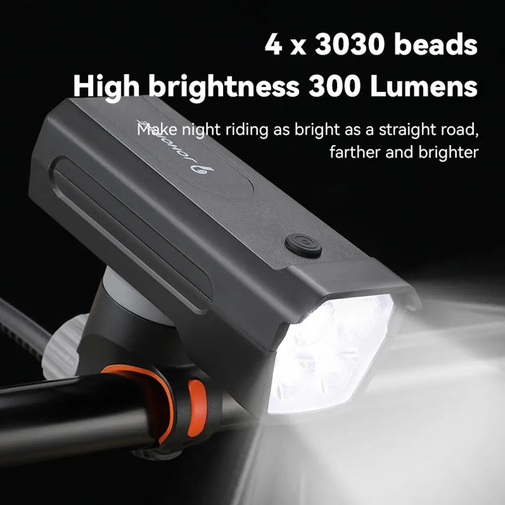 

2-in-1 Bike Flashlight Horn 1200mAh LED Front Light Road Waterproof Cycling Accessories Brighteness USB Rechargeable Super J1T4