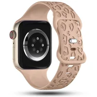 Bracelet gravé pour bracelet de montre Apple 44mm 40mm 45mm 49mm 41mm 42mm bracelet en silicone léopard série iwatch 9 7 6 5 4 se 8 ultra 2 4