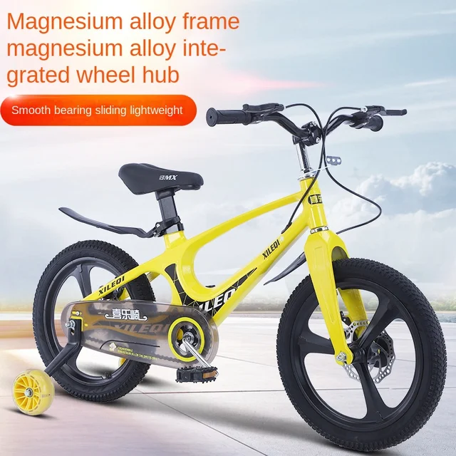 LazyChild New Children's Bicycle Magnesium Alloy Light Bicycle Flash Wheel Double Disc Brake Children's Bicycle DropShipping 1