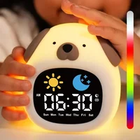 Alarm Clock for Kids Puppy-Shape Toddler Sleep Training Clock Cute Touch Night Light for Children Bedroom 1
