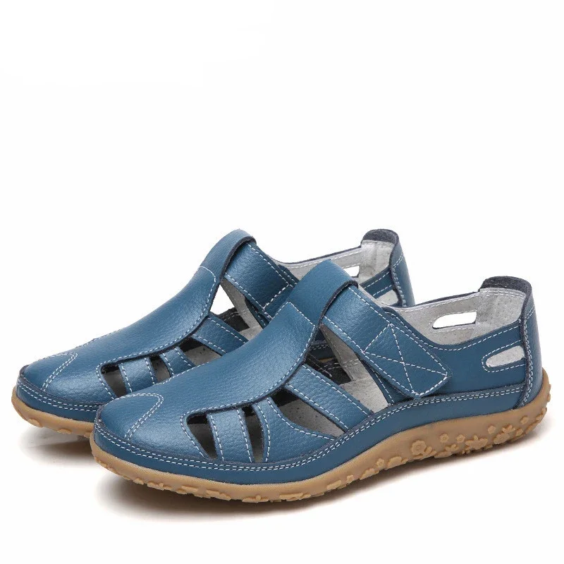 TIMETANGHollow Woman Shoes Genuine Leather Women Flats Summer Women's Loafers Breathable Beach Female Shoe Large Size 35-42E357